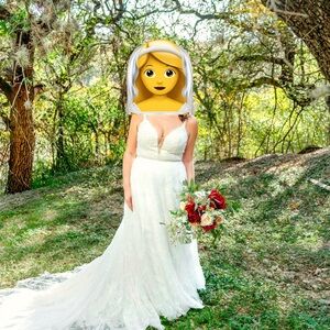 Madi Lane DUNE Ivory Lace Bridal Gown with Train